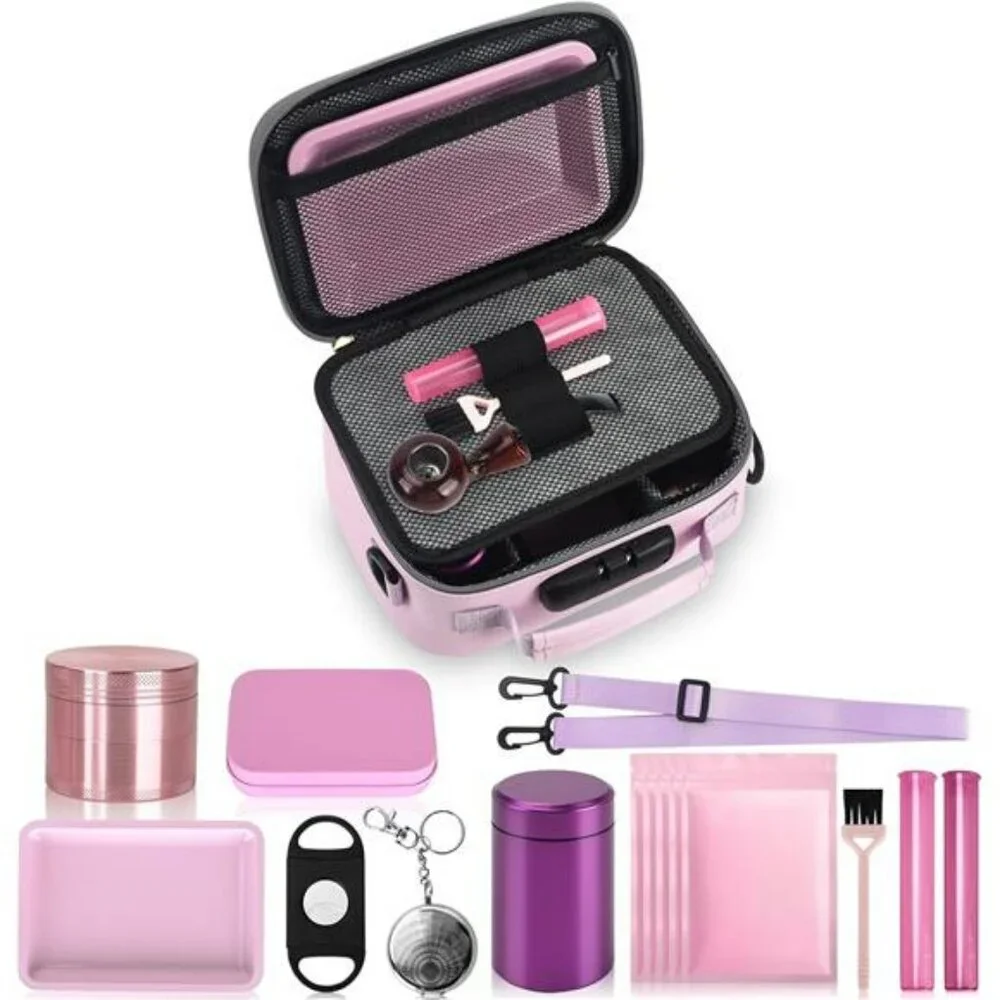 PU leather storage bag locking box organizer travel case with accessories gift